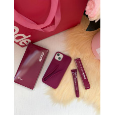 Бордовий чехол rhode без блиска  на iPhone 14 з блиском  lip Case Raspberry Jelly 